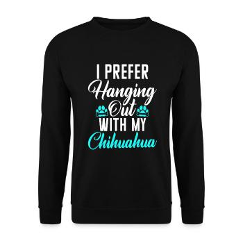 Chihuahua Cadeaux Chihuahua Propriétaire - Sweat-shirt Unisexe - noir - Devant - Alina (178cm) & Michal (187cm)