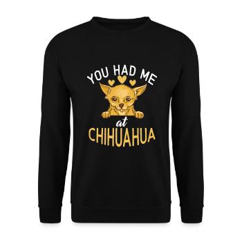 Chihuahua Cadeaux Chihuahua Propriétaire - Sweat-shirt Unisexe - noir - Devant - Alina (178cm) & Michal (187cm)