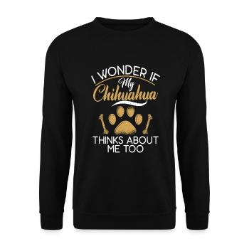 Chihuahua Cadeaux Chihuahua Propriétaire - Sweat-shirt Unisexe - noir - Devant - Alina (178cm) & Michal (187cm)
