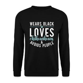 Chihuahua Cadeaux Chihuahua Propriétaire - Sweat-shirt Unisexe - noir - Devant - Alina (178cm) & Michal (187cm)