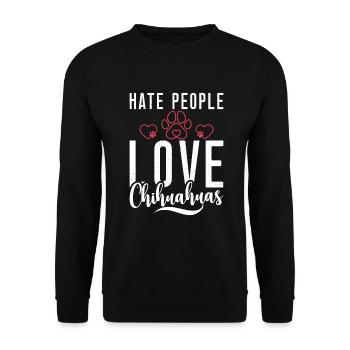 Chihuahua Cadeaux Chihuahua Propriétaire - Sweat-shirt Unisexe - noir - Devant - Alina (178cm) & Michal (187cm)
