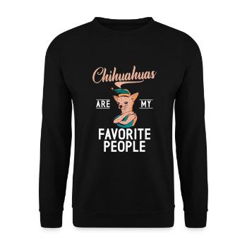 Chihuahua Cadeaux Chihuahua Propriétaire - Sweat-shirt Unisexe - noir - Devant - Alina (178cm) & Michal (187cm)