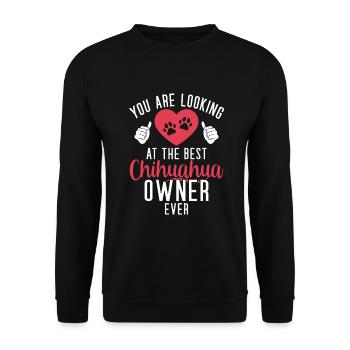 Chihuahua Gifts Chihuahua Owner - Unisex Sweatshirt - black - Front - Alina (178cm) & Michal (187cm)