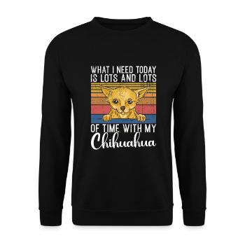 Chihuahua Cadeaux Chihuahua Propriétaire - Sweat-shirt Unisexe - noir - Devant - Alina (178cm) & Michal (187cm)