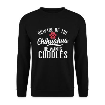 Chihuahua Cadeaux Chihuahua Propriétaire - Sweat-shirt Unisexe - noir - Devant - Alina (178cm) & Michal (187cm)
