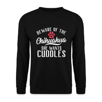 Chihuahua Cadeaux Chihuahua Propriétaire - Sweat-shirt Unisexe - noir - Devant - Alina (178cm) & Michal (187cm)