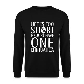Chihuahua Gifts Chihuahua Owner - Unisex Sweatshirt - black - Front - Alina (178cm) & Michal (187cm)