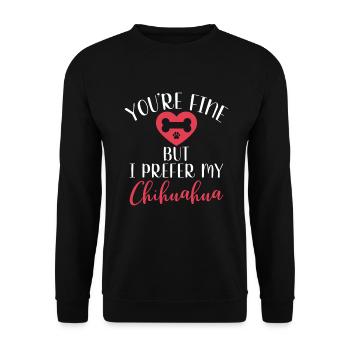 Chihuahua Gifts Chihuahua Owner - Unisex Sweatshirt - black - Front - Alina (178cm) & Michal (187cm)