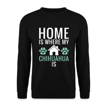 Chihuahua Gifts Chihuahua Owner - Unisex Sweatshirt - black - Front - Alina (178cm) & Michal (187cm)