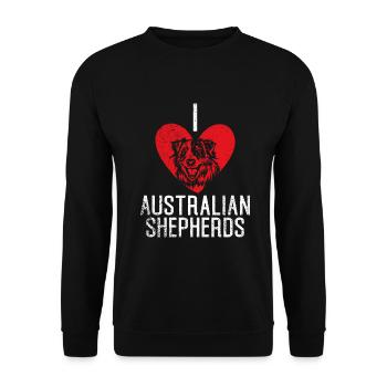 Australian Shepherd Gifts - Unisex Sweatshirt - black - Front - Alina (178cm) & Michal (187cm)