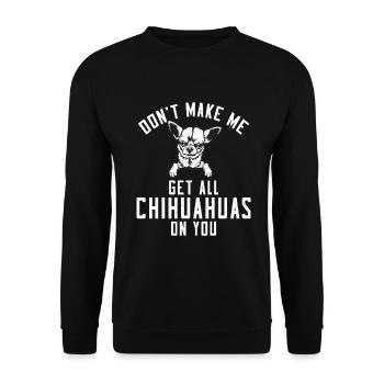 Chihuahua Gifts Chihuahua Owner - Unisex Sweatshirt - black - Front - Alina (178cm) & Michal (187cm)