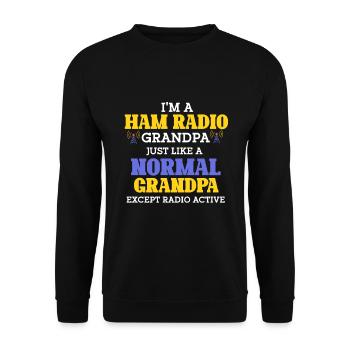 Ham Radio Amateur Radio Opa - Unisex Pullover - Schwarz - Vorne - Alina (178cm) & Michal (187cm)