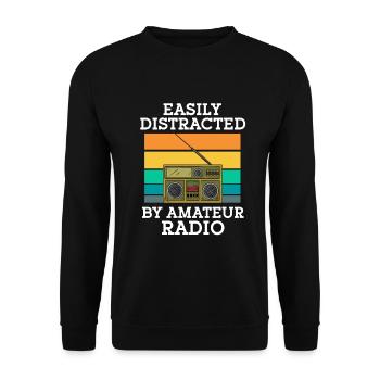 Amateur Radio Radio Funkter Cadeau - Sweat-shirt Unisexe - noir - Devant - Alina (178cm) & Michal (187cm)