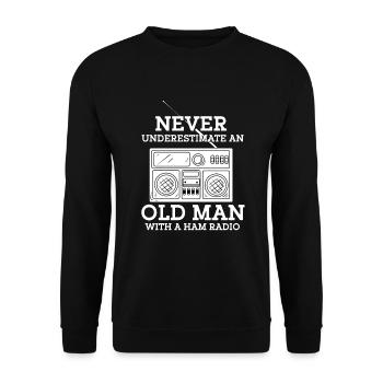 Ham Radio Amateur Radio Opa - Unisex Pullover - Schwarz - Vorne - Alina (178cm) & Michal (187cm)