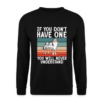 Australian Shepherd Gifts - Unisex Sweatshirt - black - Front - Alina (178cm) & Michal (187cm)