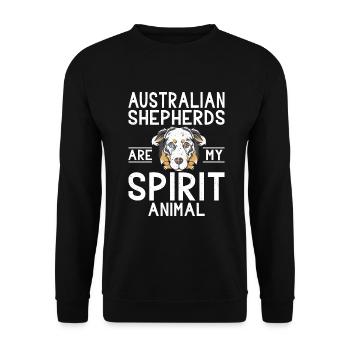 Australian Shepherd Gifts - Unisex Sweatshirt - black - Front - Alina (178cm) & Michal (187cm)