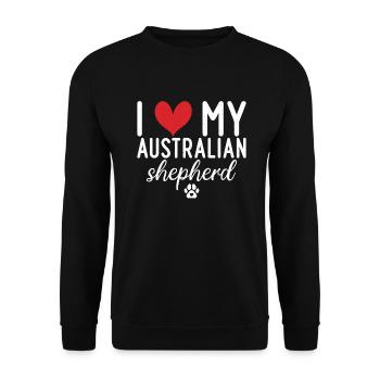 Australian Shepherd Gifts - Unisex Sweatshirt - black - Front - Alina (178cm) & Michal (187cm)