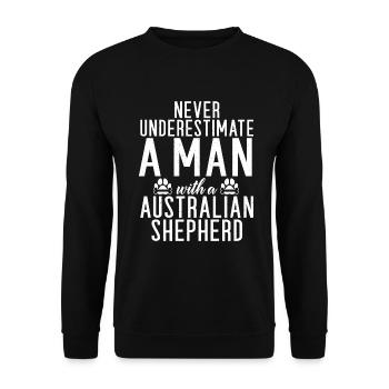 Australian Shepherd Gifts - Unisex Sweatshirt - black - Front - Alina (178cm) & Michal (187cm)