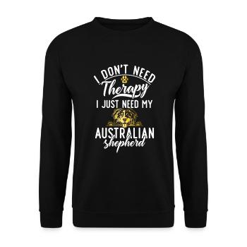 Australian Shepherd Gifts - Unisex Sweatshirt - black - Front - Alina (178cm) & Michal (187cm)
