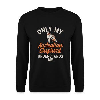 Australian Shepherd Gifts - Unisex Sweatshirt - black - Front - Alina (178cm) & Michal (187cm)