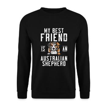 Australian Shepherd Gifts - Unisex Sweatshirt - black - Front - Alina (178cm) & Michal (187cm)