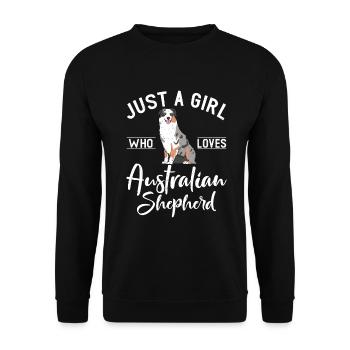 Australian Shepherd Gifts - Unisex Sweatshirt - black - Front - Alina (178cm) & Michal (187cm)