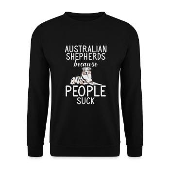 Australian Shepherd Gifts - Unisex Sweatshirt - black - Front - Alina (178cm) & Michal (187cm)