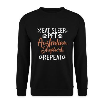 Australian Shepherd Gifts - Unisex Sweatshirt - black - Front - Alina (178cm) & Michal (187cm)