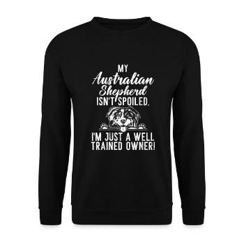 Australian Shepherd Gifts - Unisex Sweatshirt - black - Front - Alina (178cm) & Michal (187cm)