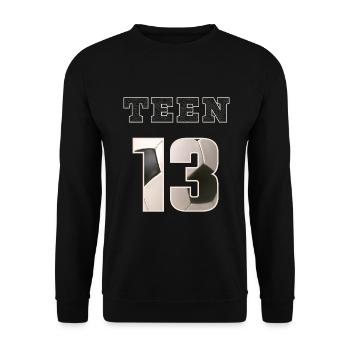 Fussball TEEN 13 Soccer - Unisex Pullover - Schwarz - Vorne - Alina (178cm) & Michal (187cm)