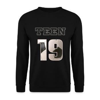 Fussball TEEN 19 Soccer - Unisex Pullover - Schwarz - Vorne - Alina (178cm) & Michal (187cm)
