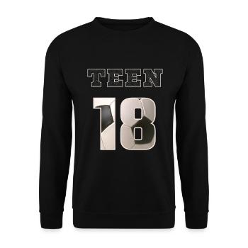 Fussball TEEN 18 Soccer - Unisex Pullover - Schwarz - Vorne - Alina (178cm) & Michal (187cm)