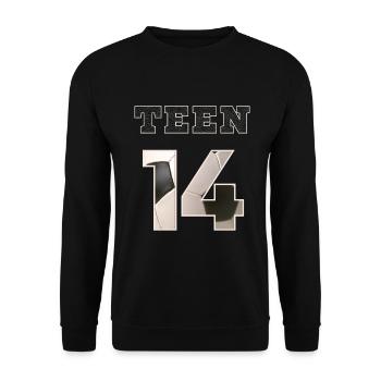 Fussball TEEN 14 Soccer - Unisex Pullover - Schwarz - Vorne - Alina (178cm) & Michal (187cm)