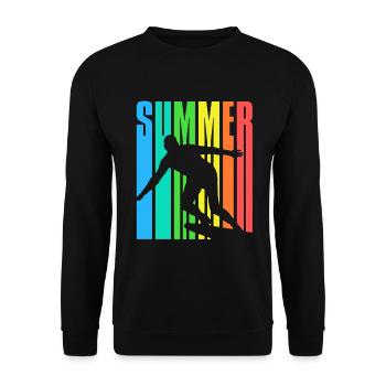 SUMMER Surfin - Unisex Sweatshirt - black - Front - Alina (178cm) & Michal (187cm)