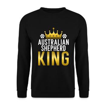 Australian Shepherd Geschenke - Unisex Pullover - Schwarz - Vorne - Alina (178cm) & Michal (187cm)