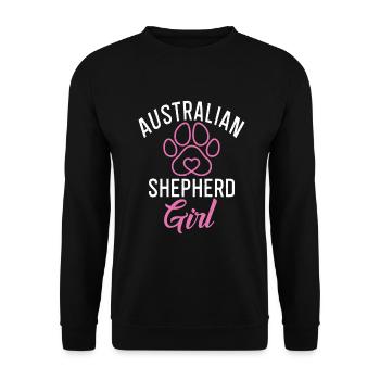 Australian Shepherd Gifts - Unisex Sweatshirt - black - Front - Alina (178cm) & Michal (187cm)