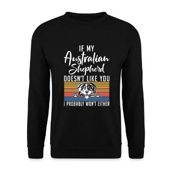 Cadeaux de berger australien - Sweat-shirt Unisexe - noir - Devant - Alina (178cm) & Michal (187cm)