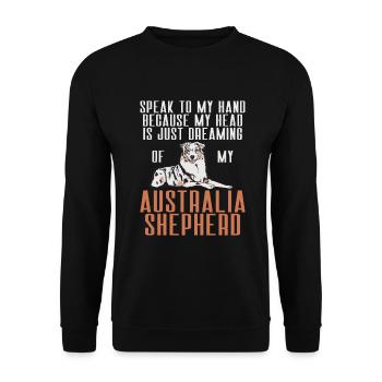 Australian Shepherd Gifts - Unisex Sweatshirt - black - Front - Alina (178cm) & Michal (187cm)