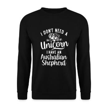 Cadeaux de berger australien - Sweat-shirt Unisexe - noir - Devant - Alina (178cm) & Michal (187cm)