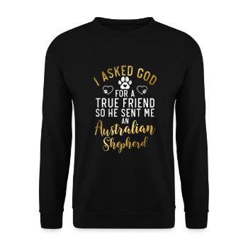 Cadeaux de berger australien - Sweat-shirt Unisexe - noir - Devant - Alina (178cm) & Michal (187cm)