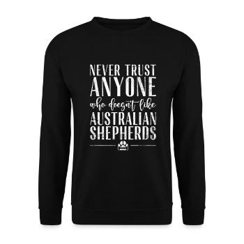 Australian Shepherd Gifts - Unisex Sweatshirt - black - Front - Alina (178cm) & Michal (187cm)