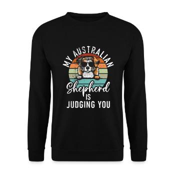 Australian Shepherd Gifts - Unisex Sweatshirt - black - Front - Alina (178cm) & Michal (187cm)