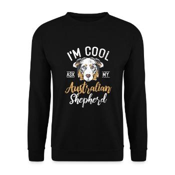 Australian Shepherd Gifts - Unisex Sweatshirt - black - Front - Alina (178cm) & Michal (187cm)