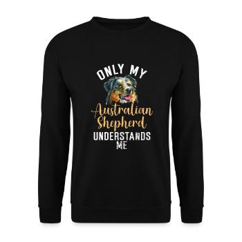 Australian Shepherd Gifts - Unisex Sweatshirt - black - Front - Alina (178cm) & Michal (187cm)