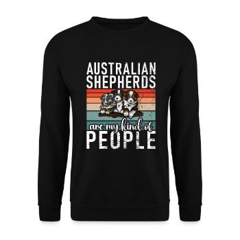 Australian Shepherd Gifts - Unisex Sweatshirt - black - Front - Alina (178cm) & Michal (187cm)
