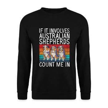 Australian Shepherd Gifts - Unisex Sweatshirt - black - Front - Alina (178cm) & Michal (187cm)