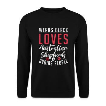 Australian Shepherd Gifts - Unisex Sweatshirt - black - Front - Alina (178cm) & Michal (187cm)