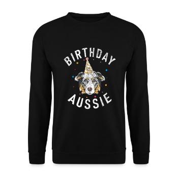 Australian Shepherd Gifts - Unisex Sweatshirt - black - Front - Alina (178cm) & Michal (187cm)