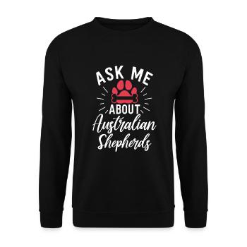 Australian Shepherd Geschenke - Unisex Pullover - Schwarz - Vorne - Alina (178cm) & Michal (187cm)