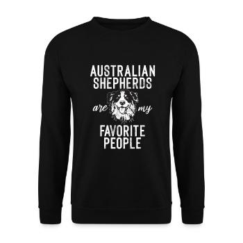 Australian Shepherd Gifts - Unisex Sweatshirt - black - Front - Alina (178cm) & Michal (187cm)